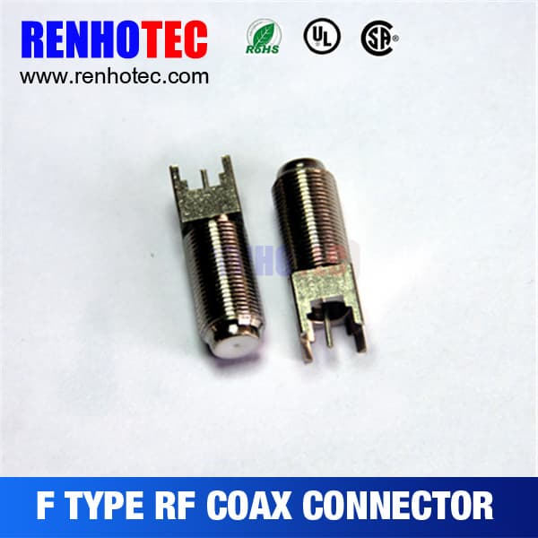 ROHS UL F Female PCB Crimp Cable RF Electrical Connectors